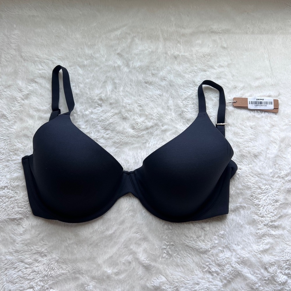 Skims Women's Fits Everybody Scoop Plunge Bra Onyx Black 32H BR-UWR-1997 NEW